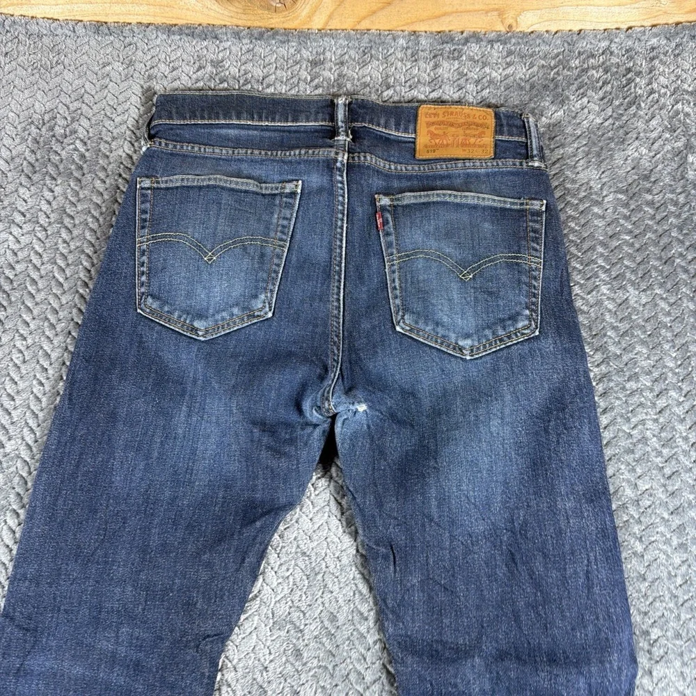 Levi's 519 Jeans Mens 32x32 Blue Cotton Denim Skinny Leg‎ Faded Stretch Workwear